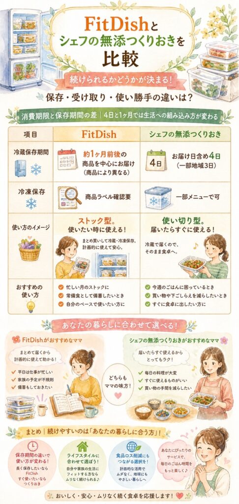 続けられるかどうかが決まる！保存・受け取り・使い勝手の違いは？