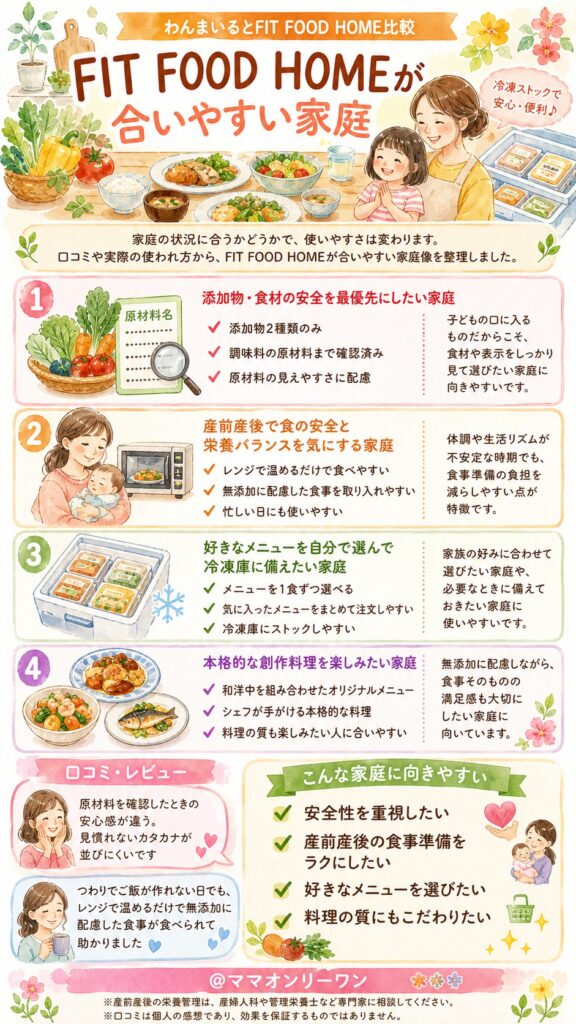 こんな家庭にFIT FOOD HOMEが合いやすいのはどんな家庭？