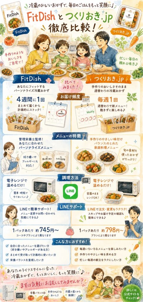 FitDishとツクリオの基本的な違いは何？