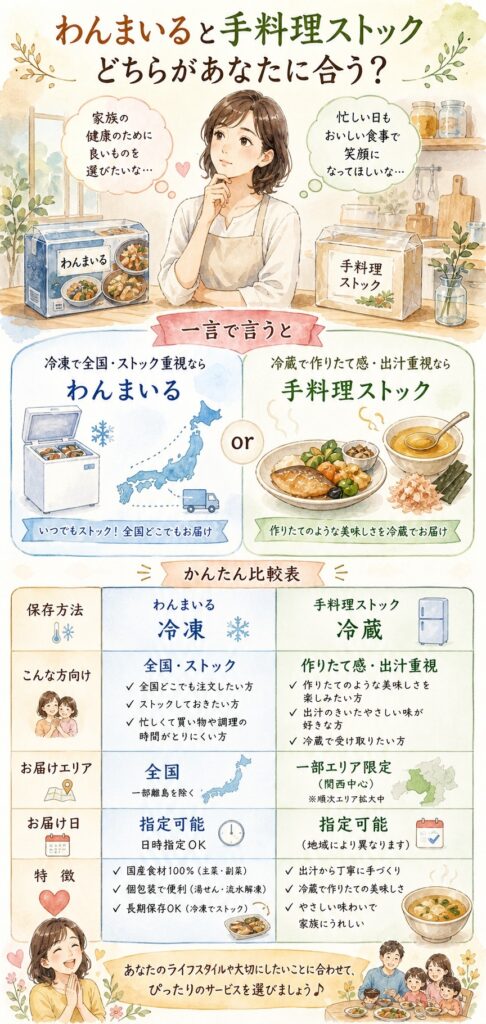 わんまいると手料理ストック、どちらがあなたに合っている?