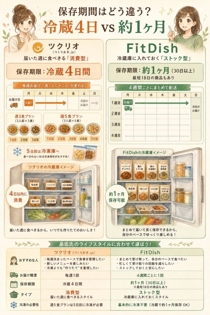保存期間はどう違う？冷蔵4日vs約1ヶ月