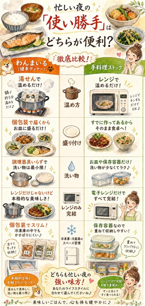 忙しい夜の「使い勝手」はどちらが便利?