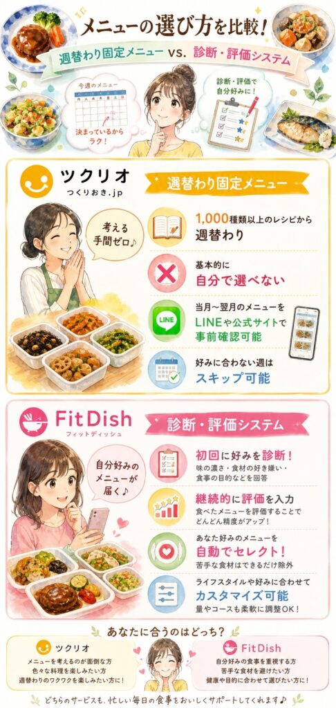 メニューの決まり方は？週替わりおまかせvs診断・評価反映