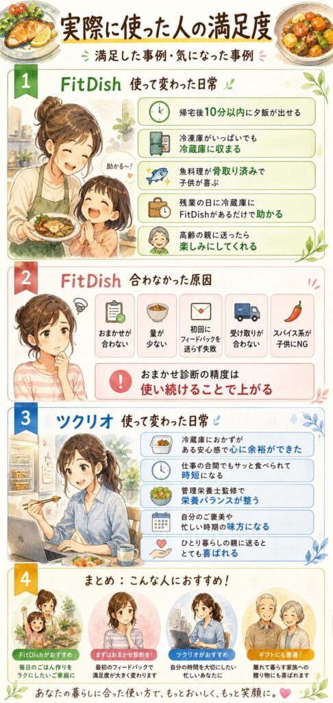 実際に使った人の満足度は？満足した事例・気になった事例