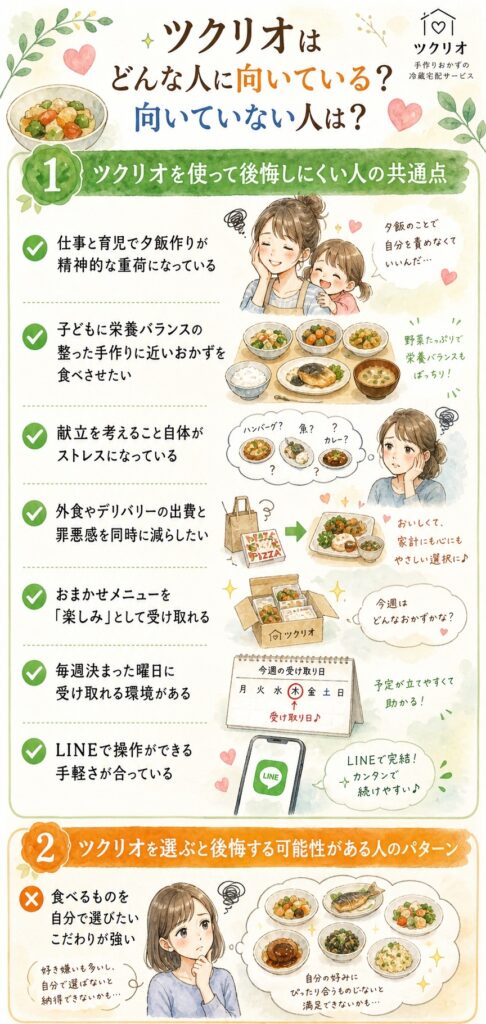 ツクリオはどんな人に向いている？向いていない人は？