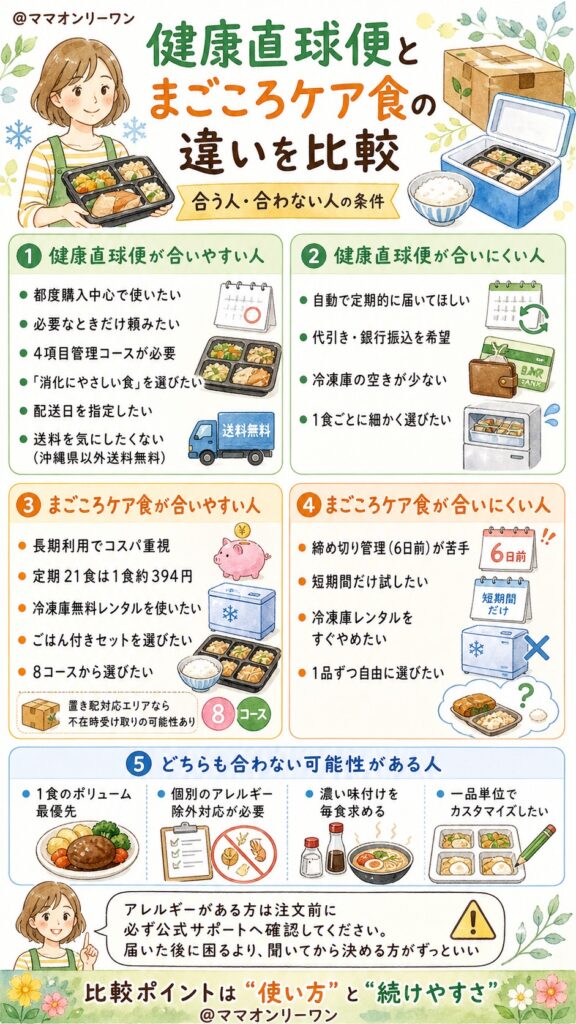健康直球便とまごころケア食 合う人・合わない人の条件は何か?