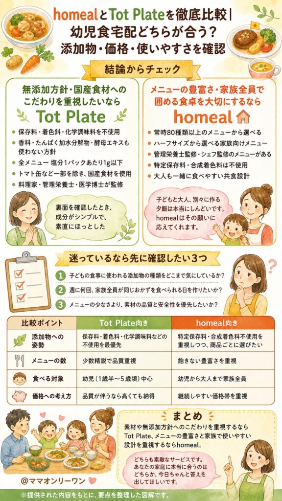 あなたの家庭に合うのはhomealとTot Plateのどちら？