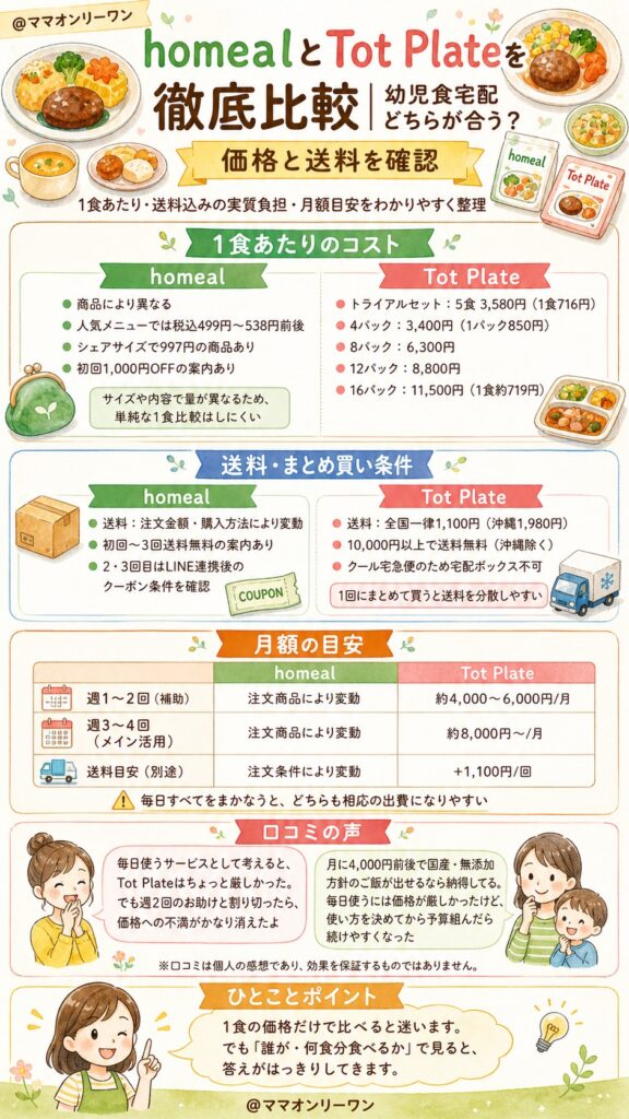 homealとTot Plate 価格と送料はどれくらい違う？