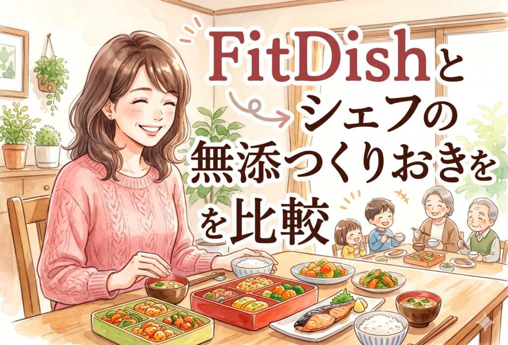 FitDishとシェフの無添つくりおきを比較｜無添加・保存・コスパの違いで選ぶ冷蔵惣菜宅配