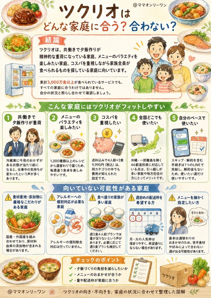ツクリオはどんな家庭に合う?合わない?