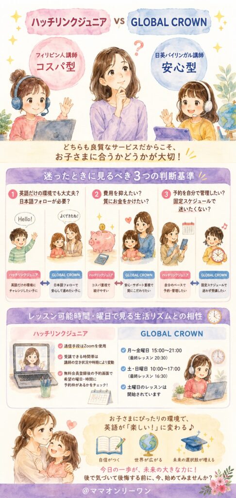 結論、ハッチリンクジュニアとGLOBAL CROWN、うちの子に合うのはどっち？