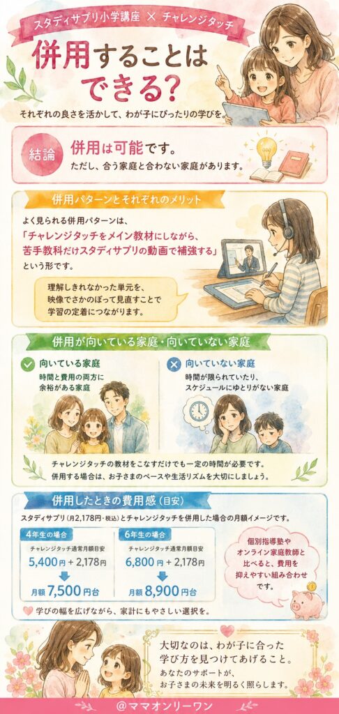 スタディサプリ小学講座とチャレンジタッチ 併用することはできる?