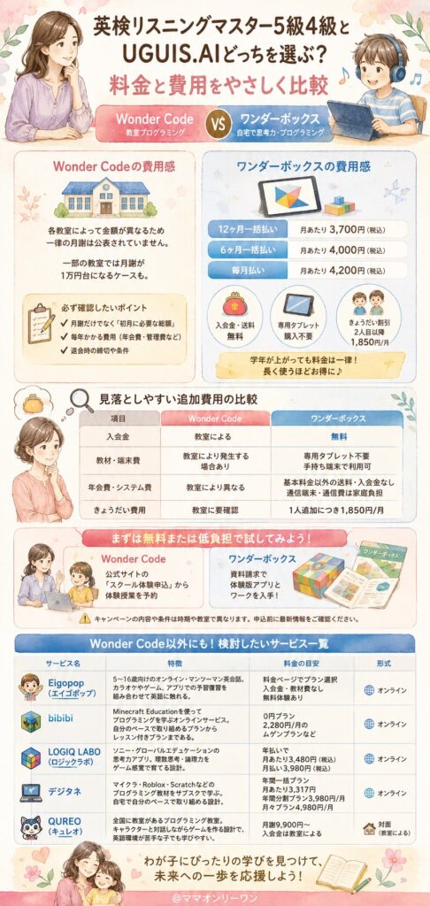 Wonder Codeとワンダーボックス 料金や費用、どちらが家計にとって現実的なのか？