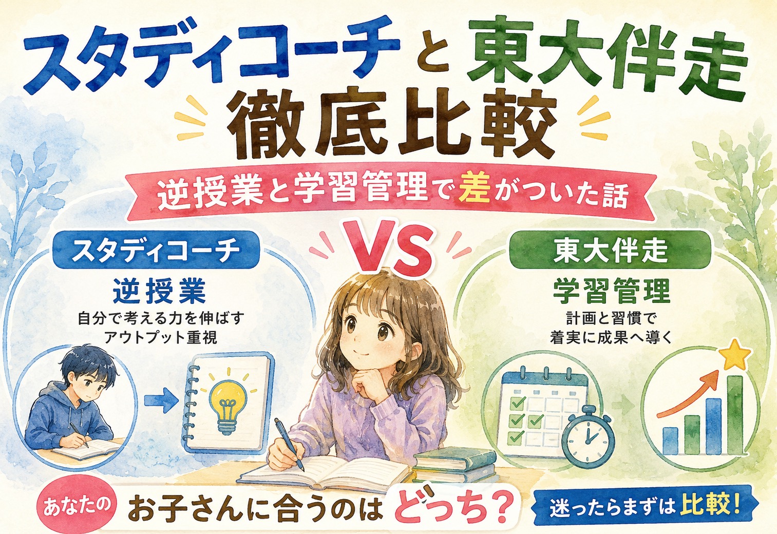 スタディコーチと東大伴走を徹底比較、逆授業と学習管理で差がついた話