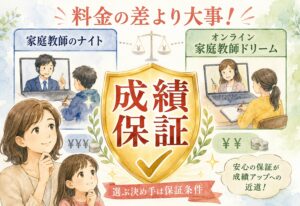家庭教師のナイト vs オンライン家庭教師ドリーム、料金の差より大事だった成績保証という条件