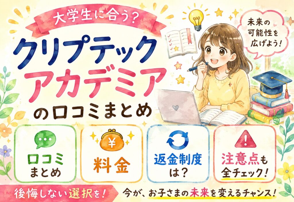 クリプテックアカデミアの口コミまとめ｜大学生に合う？料金・返金・注意点も全チェック
