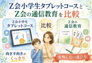 Z会小学生タブレットコースとZ会の通信教育を比較したら向き不向きがくっきり、後悔しない選び方のヒント