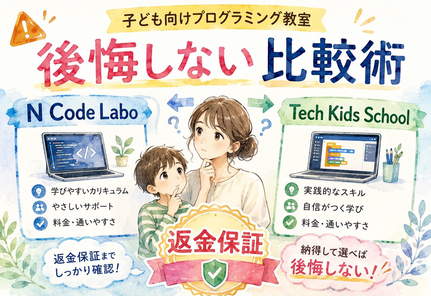 N Code LaboとTech Kids School、返金保証まで知って選ぶと後悔しない比較術