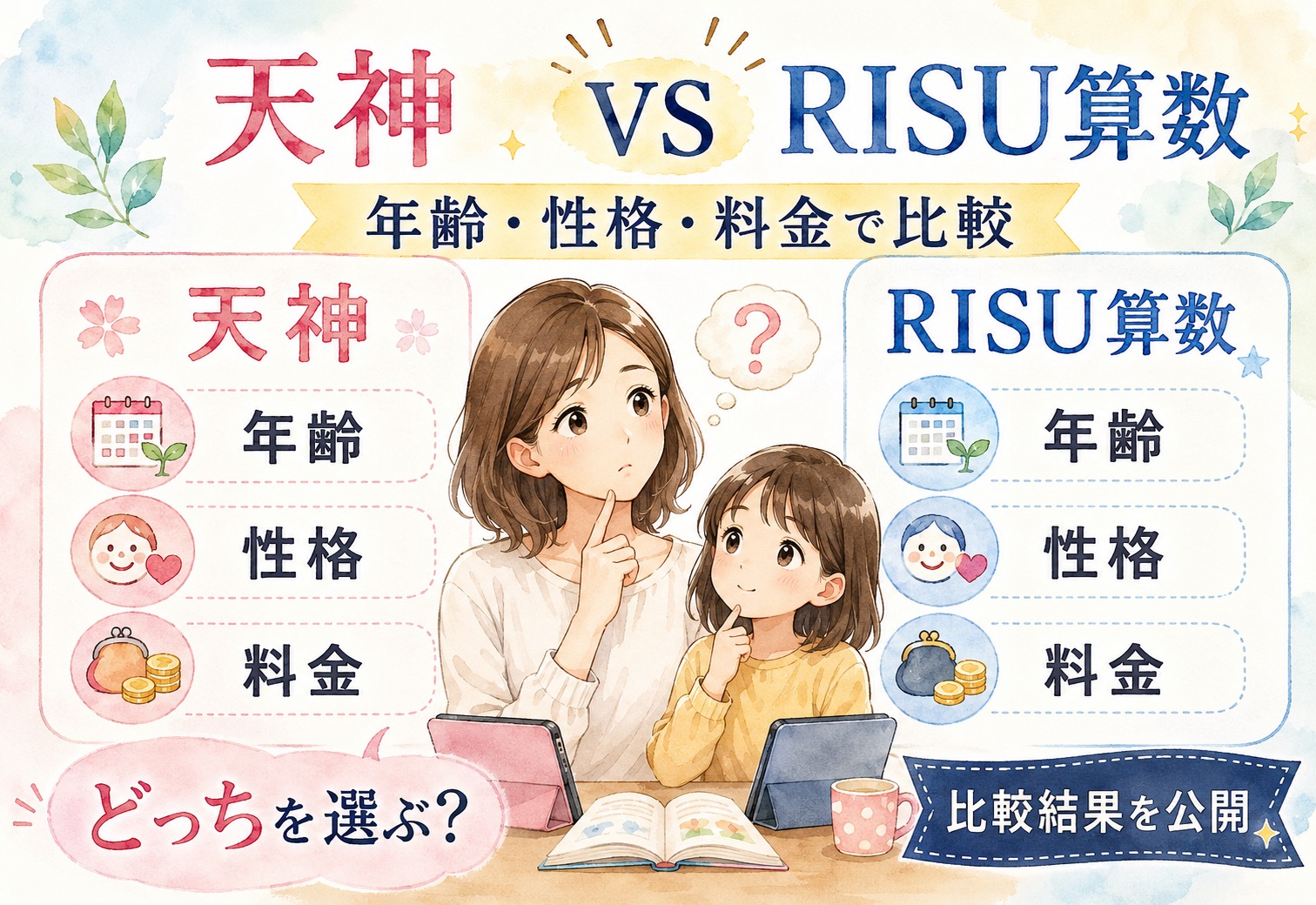 天神とRISU算数どちらを選ぶ、年齢・性格・料金で比較した結果を隠さず公開
