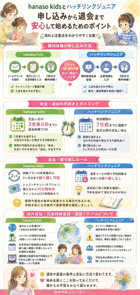 申し込みから退会まで、流れは安心できるものなの?