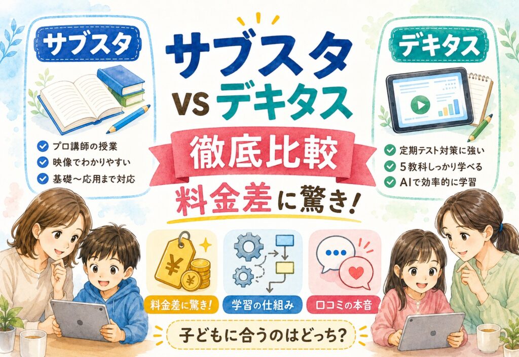 サブスタとデキタスを徹底比較、料金差にまさかと驚いた学習の仕組みと口コミの本音