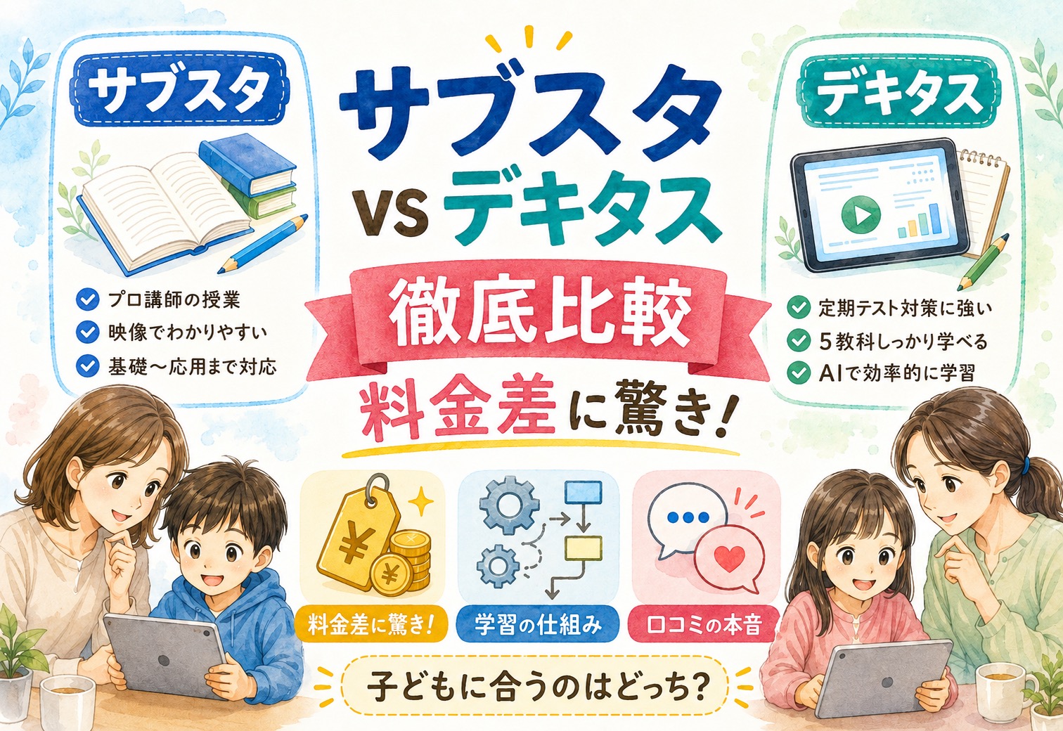 サブスタとデキタスを徹底比較、料金差にまさかと驚いた学習の仕組みと口コミの本音