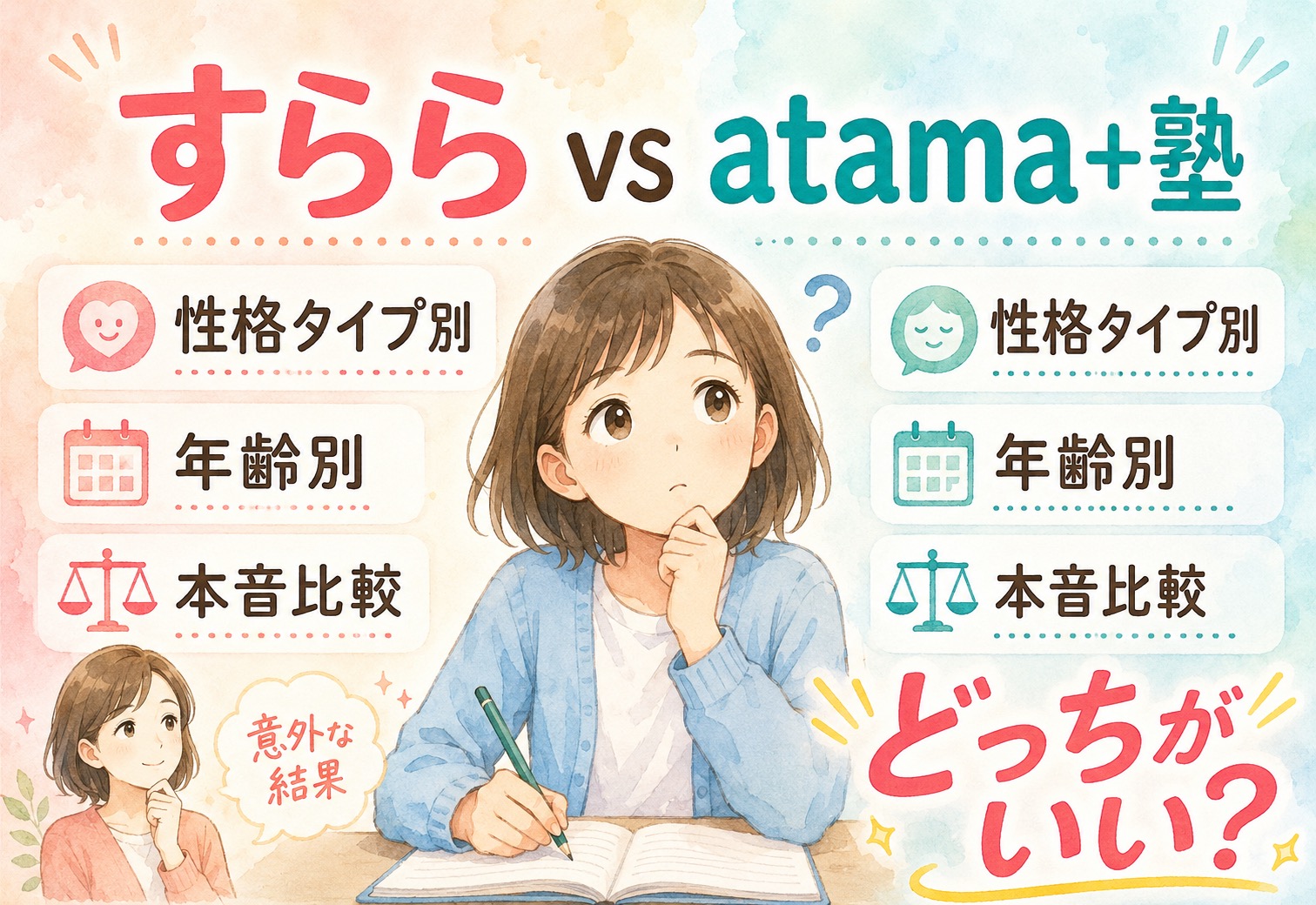すららとatama+塾どっちがいい、性格タイプ別・年齢別に本音で比べたら意外な結果でした