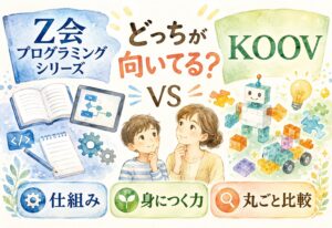 Z会プログラミングシリーズとKOOVどっちが向いてる、仕組みから身につく力まで丸ごと比較してみました