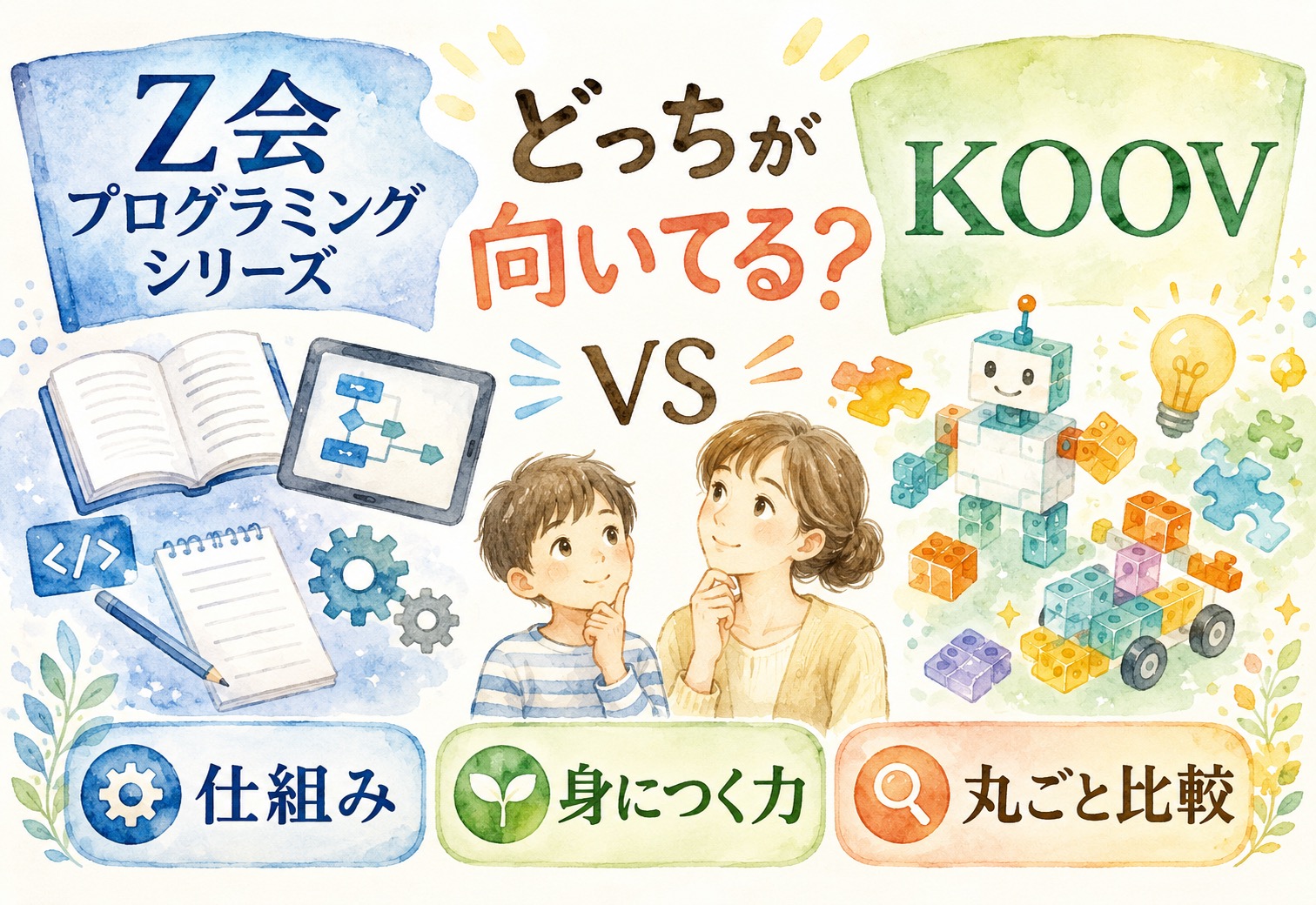 Z会プログラミングシリーズとKOOVどっちが向いてる、仕組みから身につく力まで丸ごと比較してみました