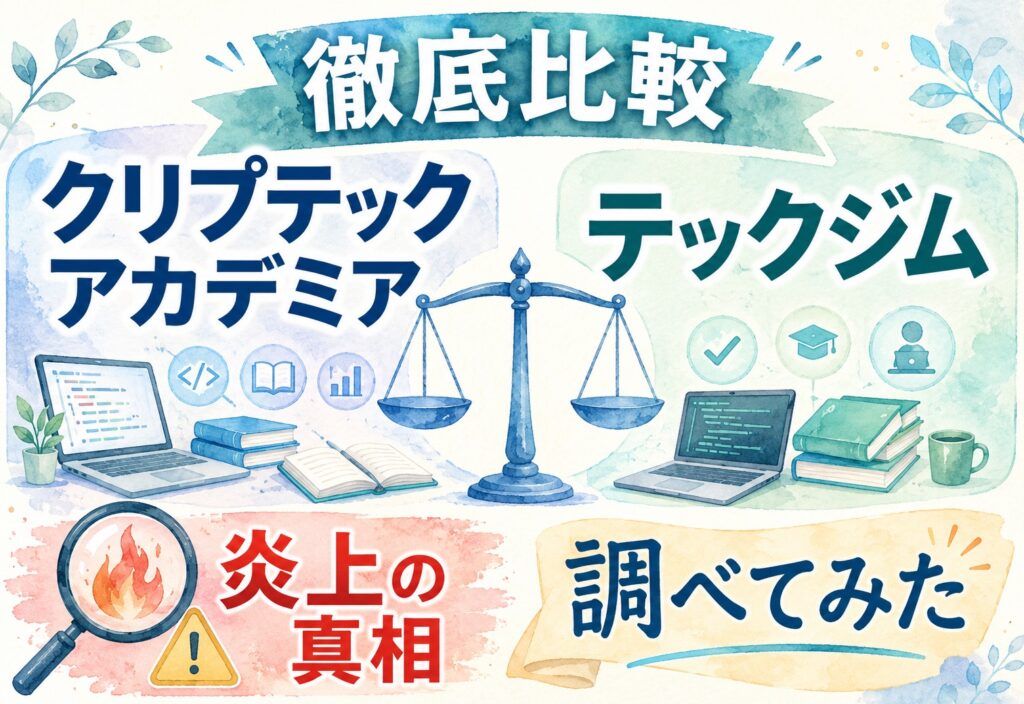 クリプテックアカデミアとテックジムを徹底比較!炎上の真相まで調べてみた