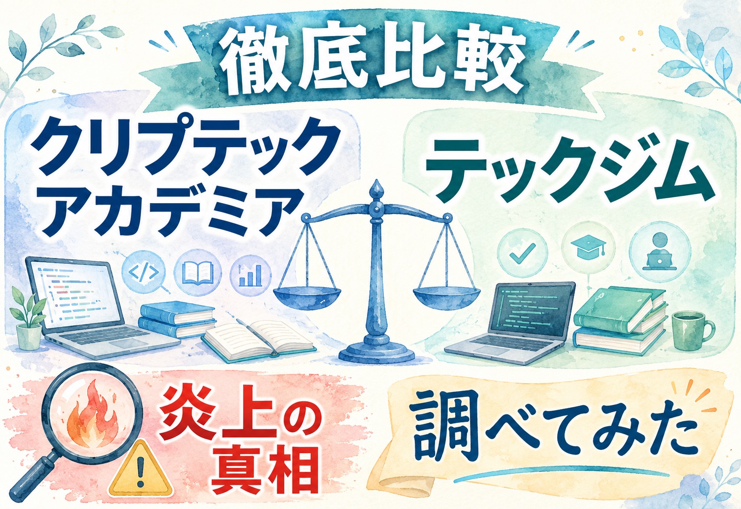 クリプテックアカデミアとテックジムを徹底比較!炎上の真相まで調べてみた