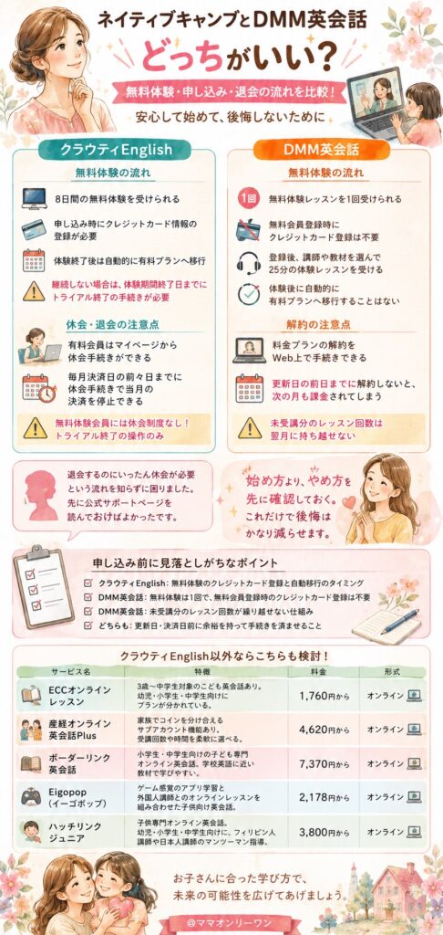 クラウティEnglishとWeblio英会話 無料体験・申し込み・退会の流れは安心できる?