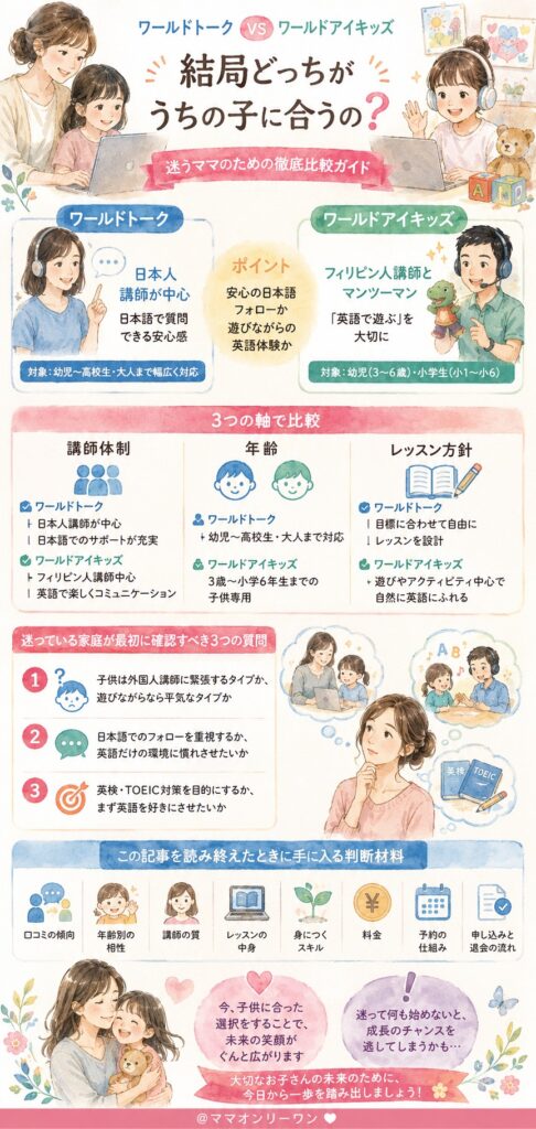 ワールドトークとワールドアイキッズ、結局どっちがうちの子に合うの?