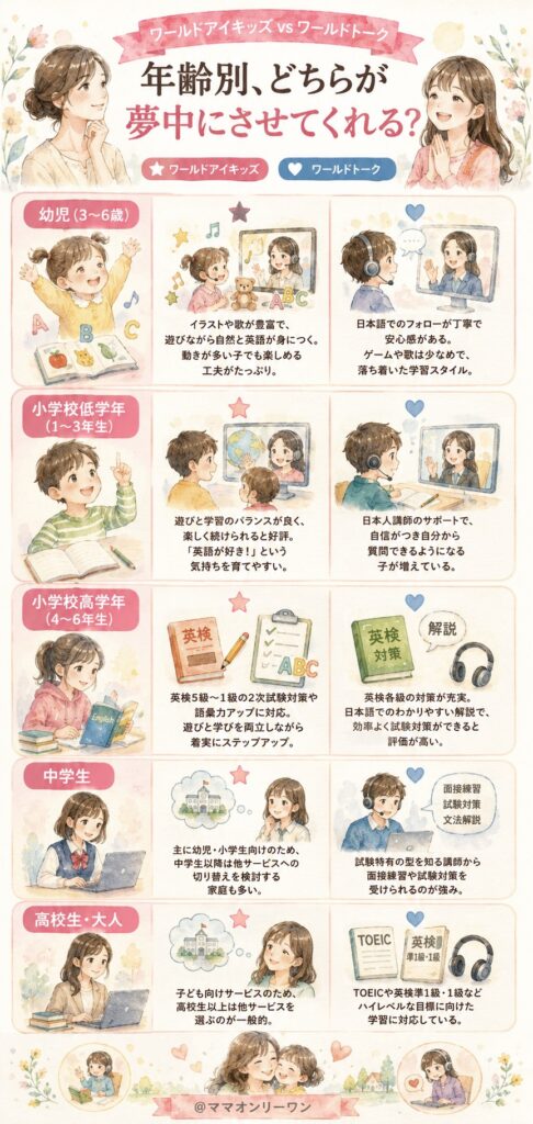 ワールドトークとワールドアイキッズ　年齢別、どちらが夢中にさせてくれる?