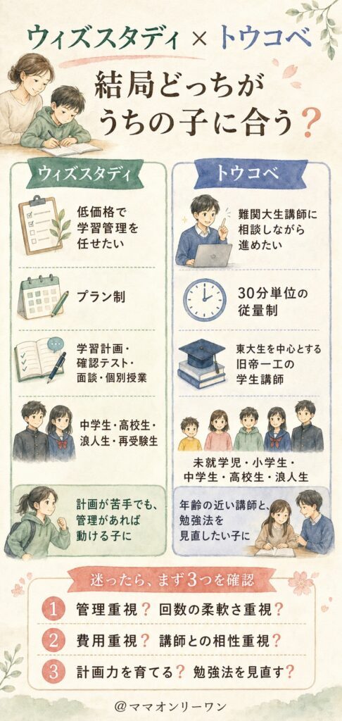 ウィズスタディとトウコベ、結局どっちがうちの子に合うの?