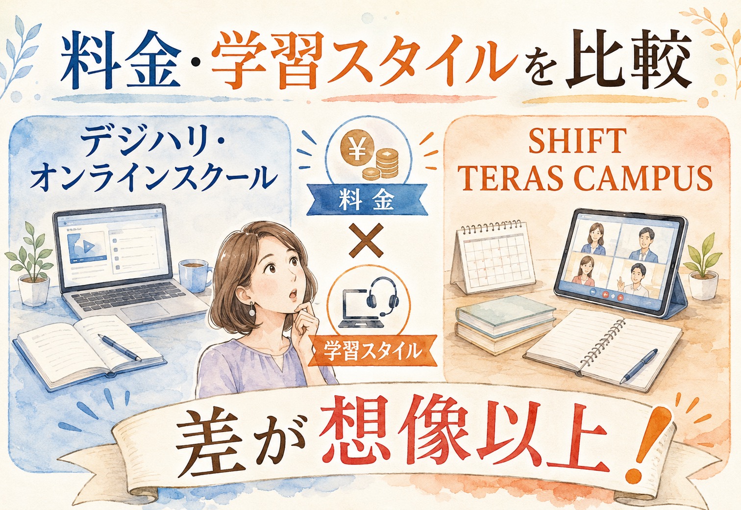 デジハリ・オンラインスクールとSHIFT TERAS CAMPUS、料金も学習スタイルも比べたら差が想像以上でした