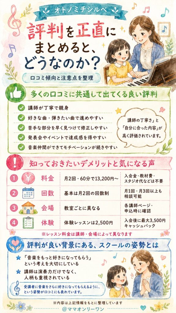オトノミチシルベの評判を正直にまとめると、どうなのか？