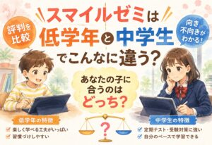 スマイルゼミは低学年と中学生でこんなに違う?評判を比較して分かった向き不向き
