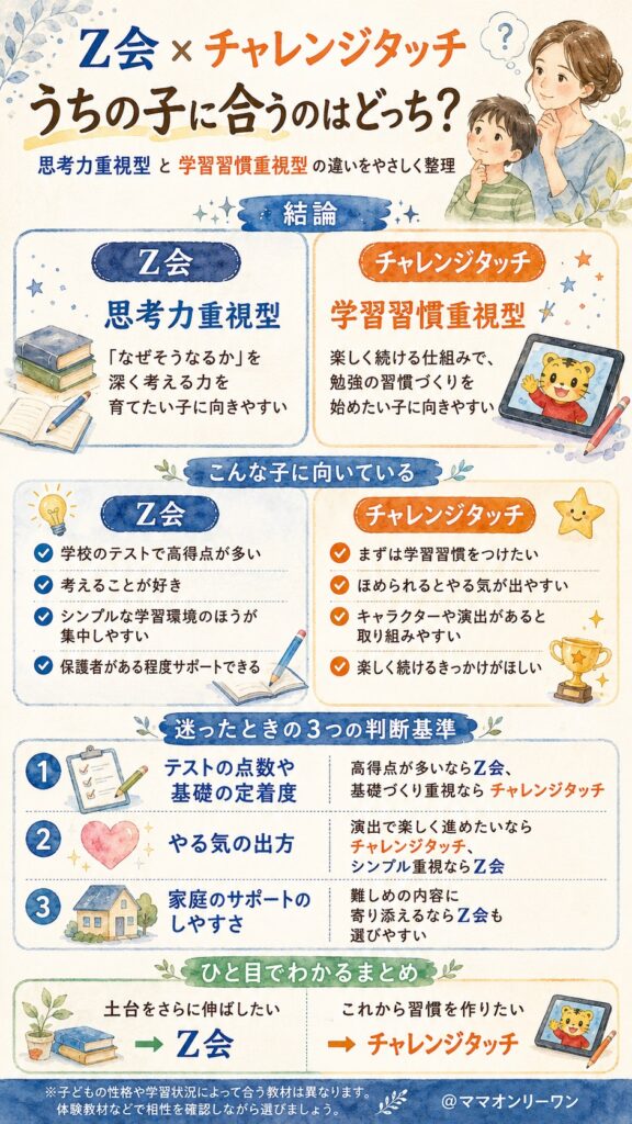 結論、Z会とチャレンジタッチ、うちの子に合うのはどっち？