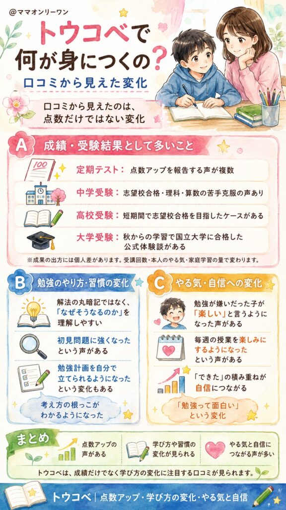 トウコベで何が身につくの？口コミから見えた変化
