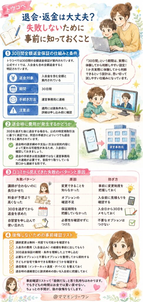 トウコベ 退会・返金は大丈夫？失敗しないために事前に知っておくこと