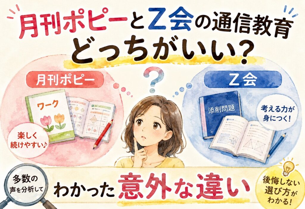 月刊ポピーとZ会の通信教育どっちがいい?多数の声を分析してわかった意外な違い