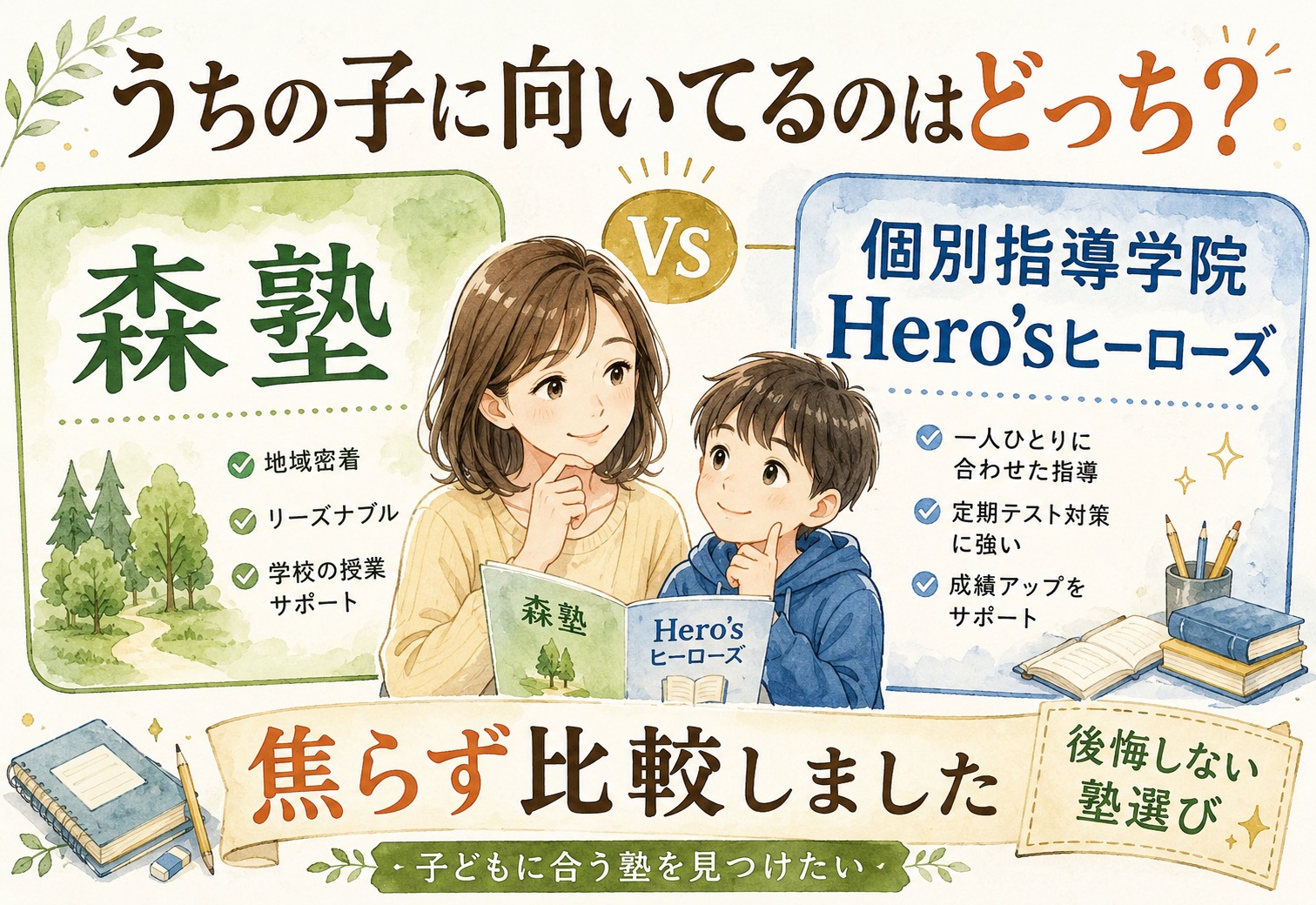 森塾と個別指導学院Hero'sヒーローズ、うちの子はどっちに向いてるか焦らず比較しました