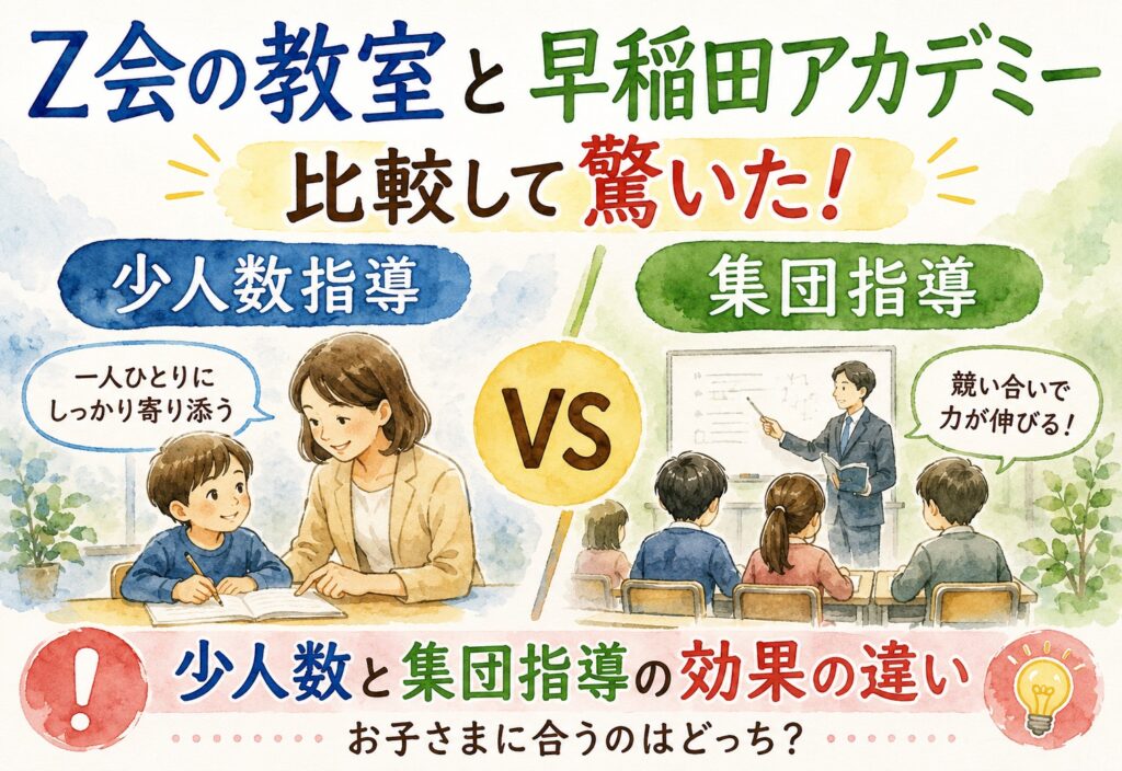 Z会の教室と早稲田アカデミー比較して驚いた、少人数と集団指導の効果の違い