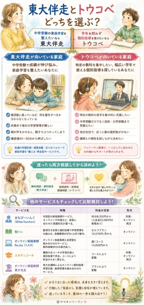 結論として、東大伴走とトウコベはどちらを選べばいいの？
