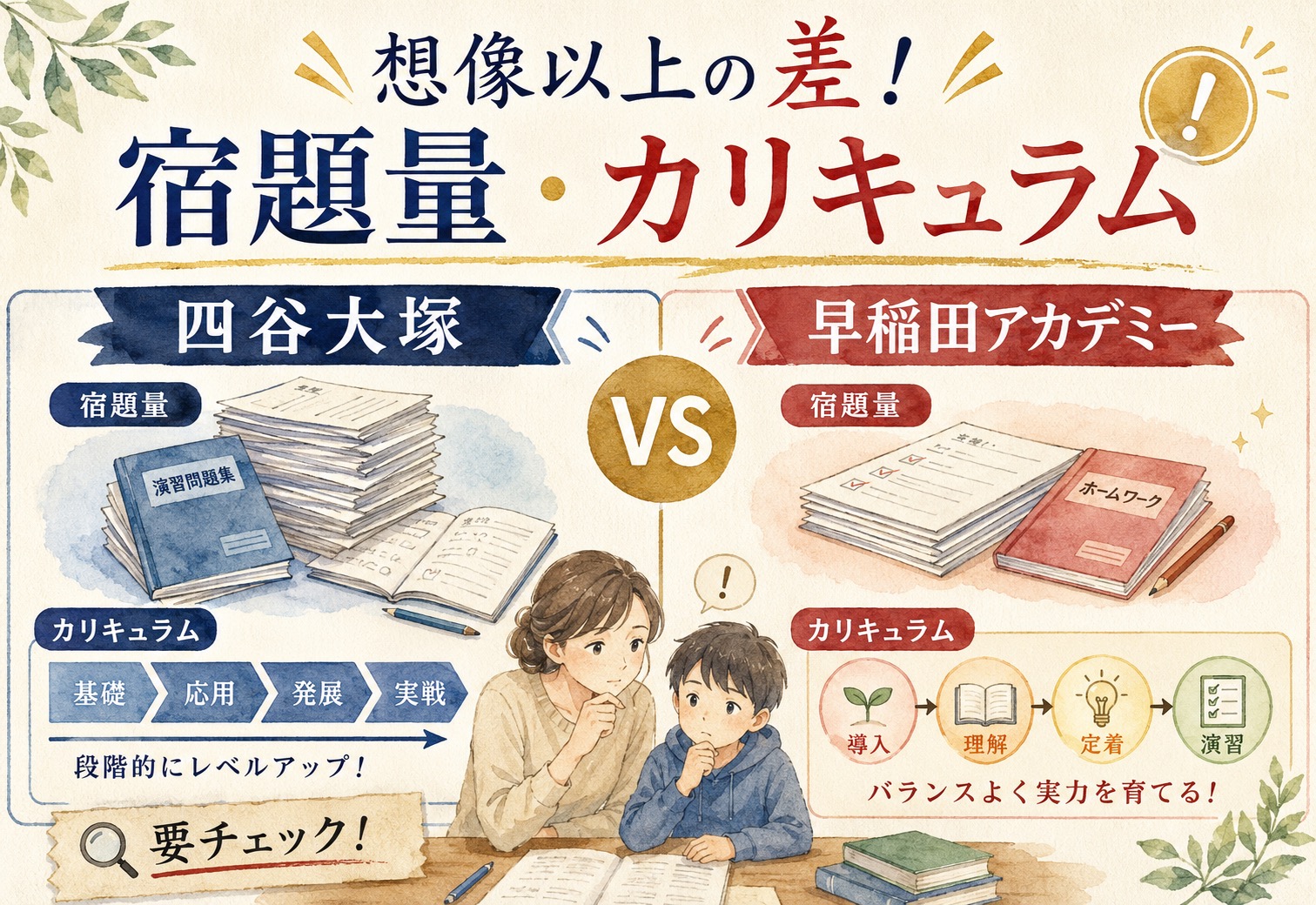 四谷大塚と早稲田アカデミー、想像以上に差があった宿題量とカリキュラムの実態
