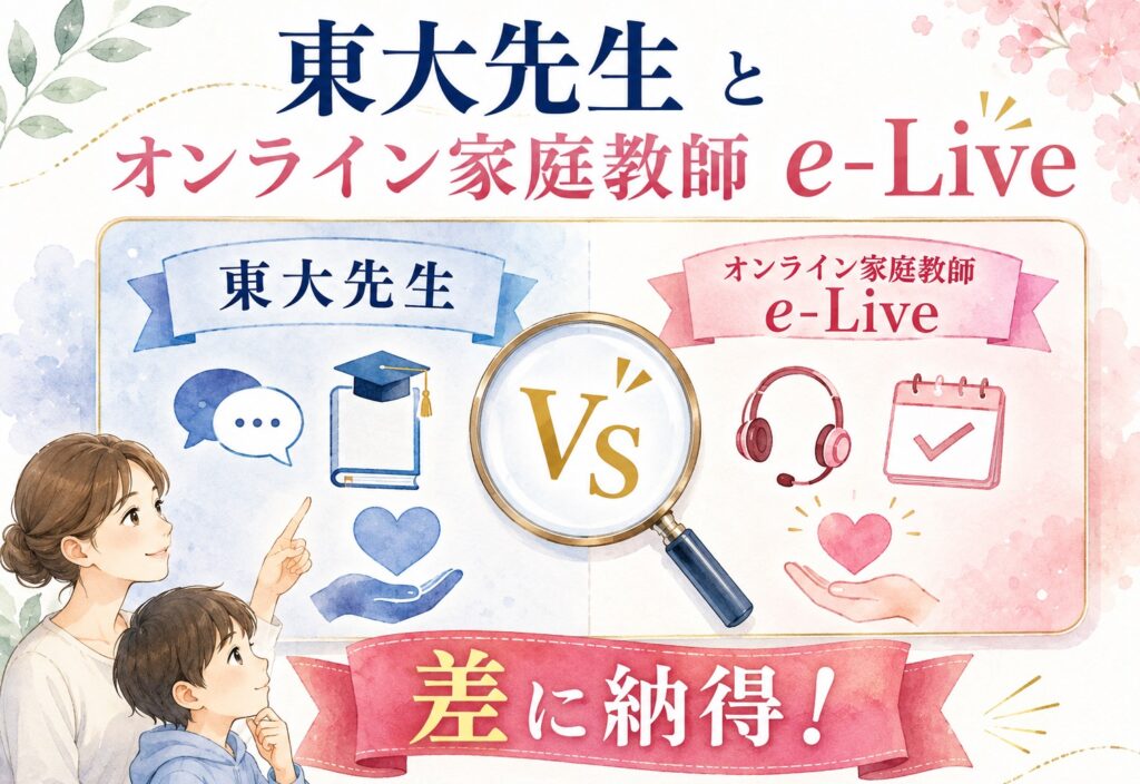東大先生とオンライン家庭教師e-Live、サポート体制を比較したら差に納得できた