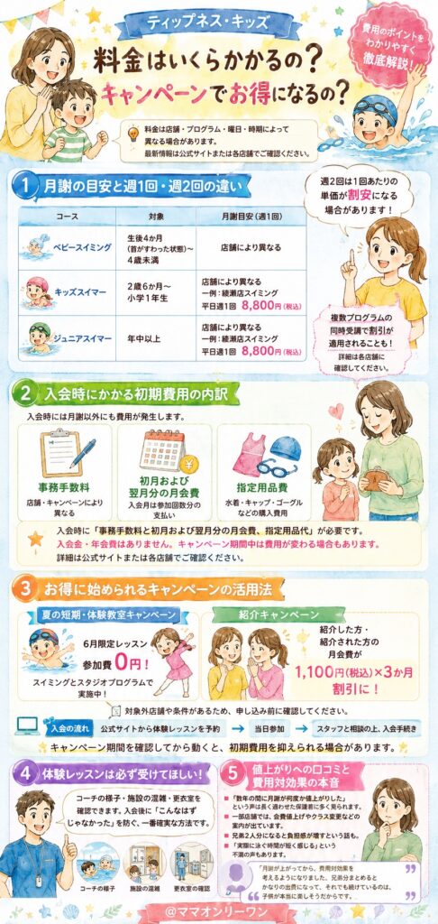 ティップネス・キッズ 料金はいくらかかるの?キャンペーンでお得になるの?