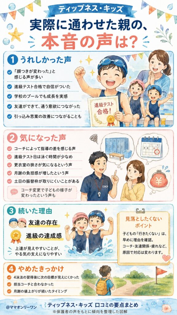ティップネス・キッズ 実際に通わせた親の、本音の声は?