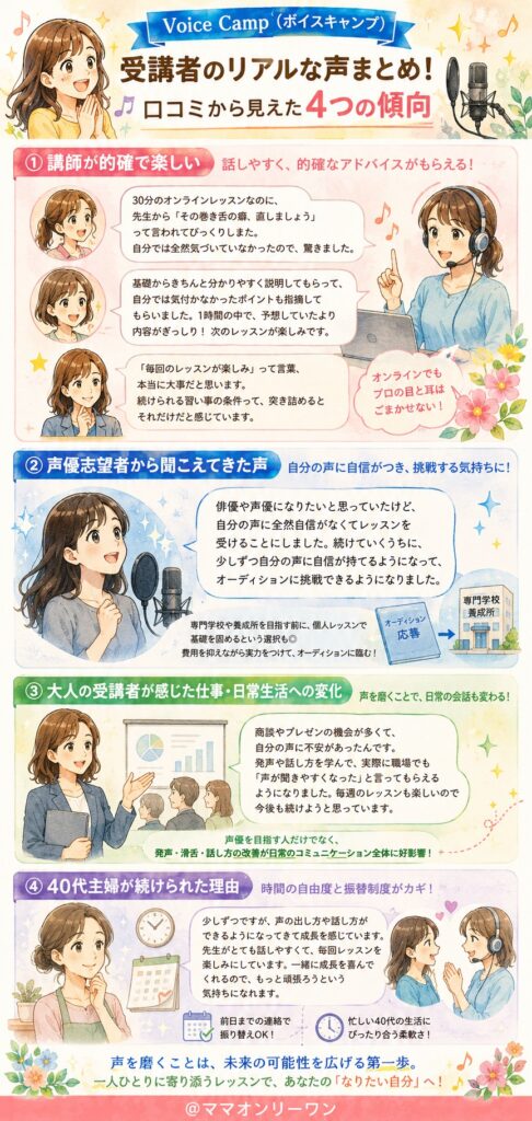 Voice Camp 受講者のリアルな声を整理すると、こんな傾向があった